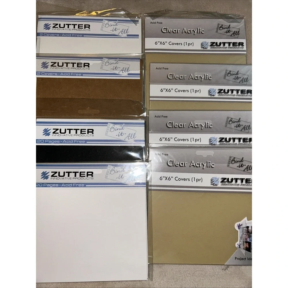 Zutter Bind It All Lot Acrylic & Kraft Board Covers With Acid Free Pages 6x6